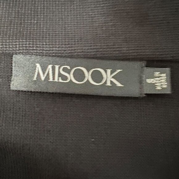 Misook Womens Black White Geometric Pattern Open Cardigan Sweater size Small - Picture 9 of 11